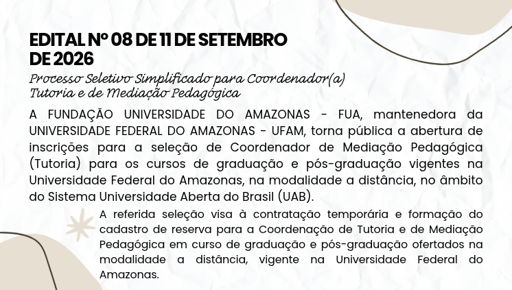 EDITAL Nº 08 DE 11 DE SETEMBRO DE 2026 PSS PARA COORDENADOR(A) TUTORIA E DE MEDIAÇÃO PEDAGÓGICA